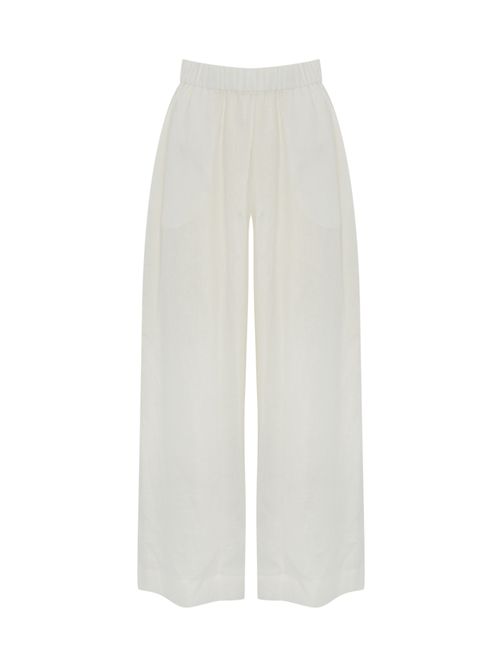 Pantalone ampio Minnie in lino Bianco MM Max Mara | 2516131018600010